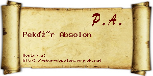 Pekár Absolon névjegykártya